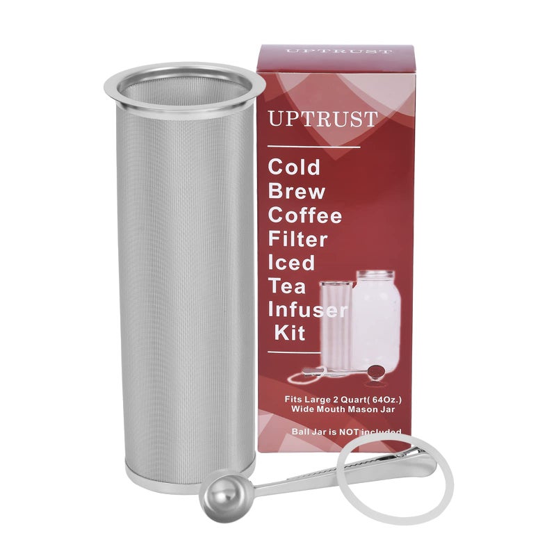 UPTRUST Cold Brew Coffee Maker Filter for 2Quart/64ounce Wide Mouth Mason Jar-Iced Coffee&Tea&Fruit Maker (Jar NOT Included) - Image 1